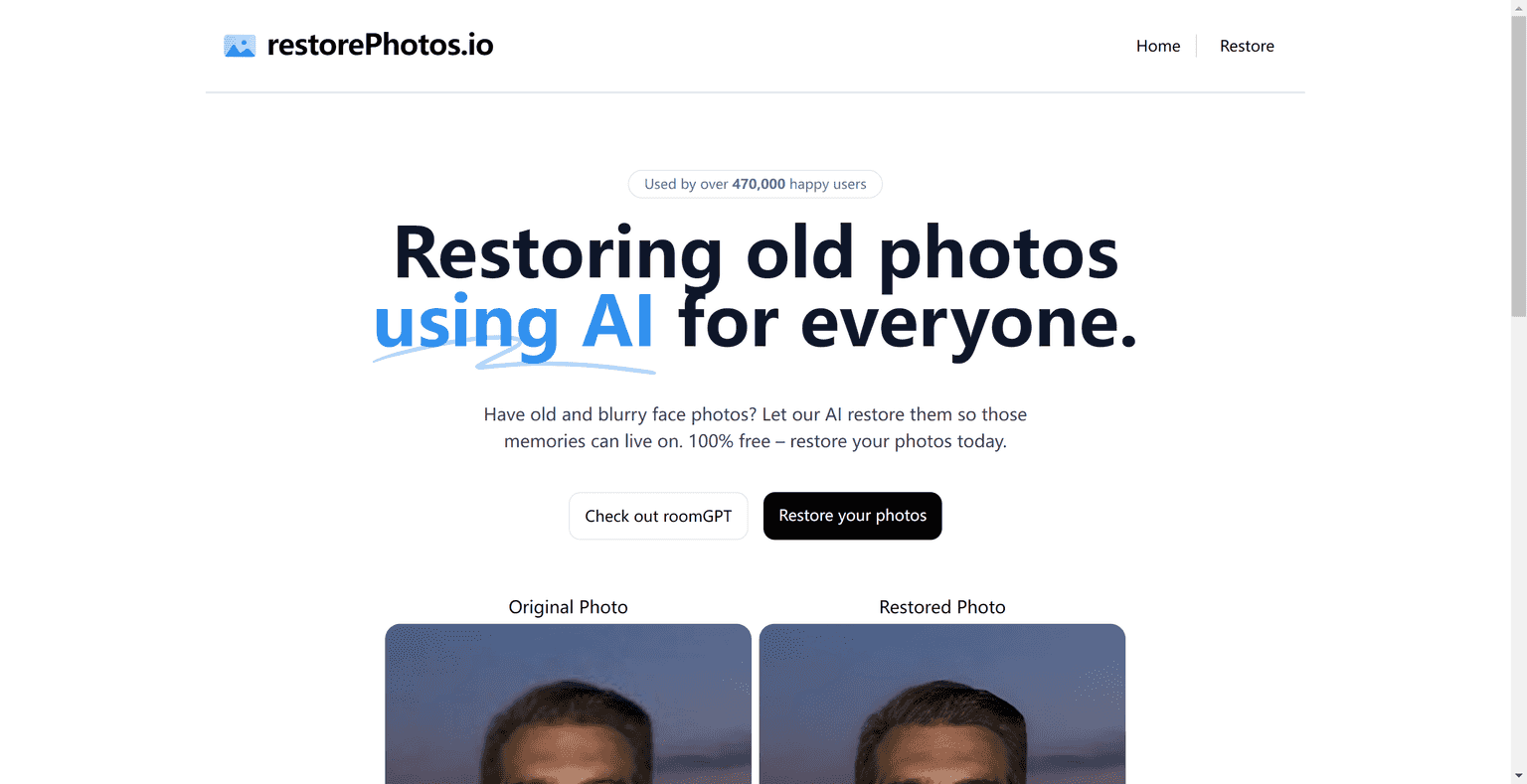 AI Face Old Photo Restoration Tool