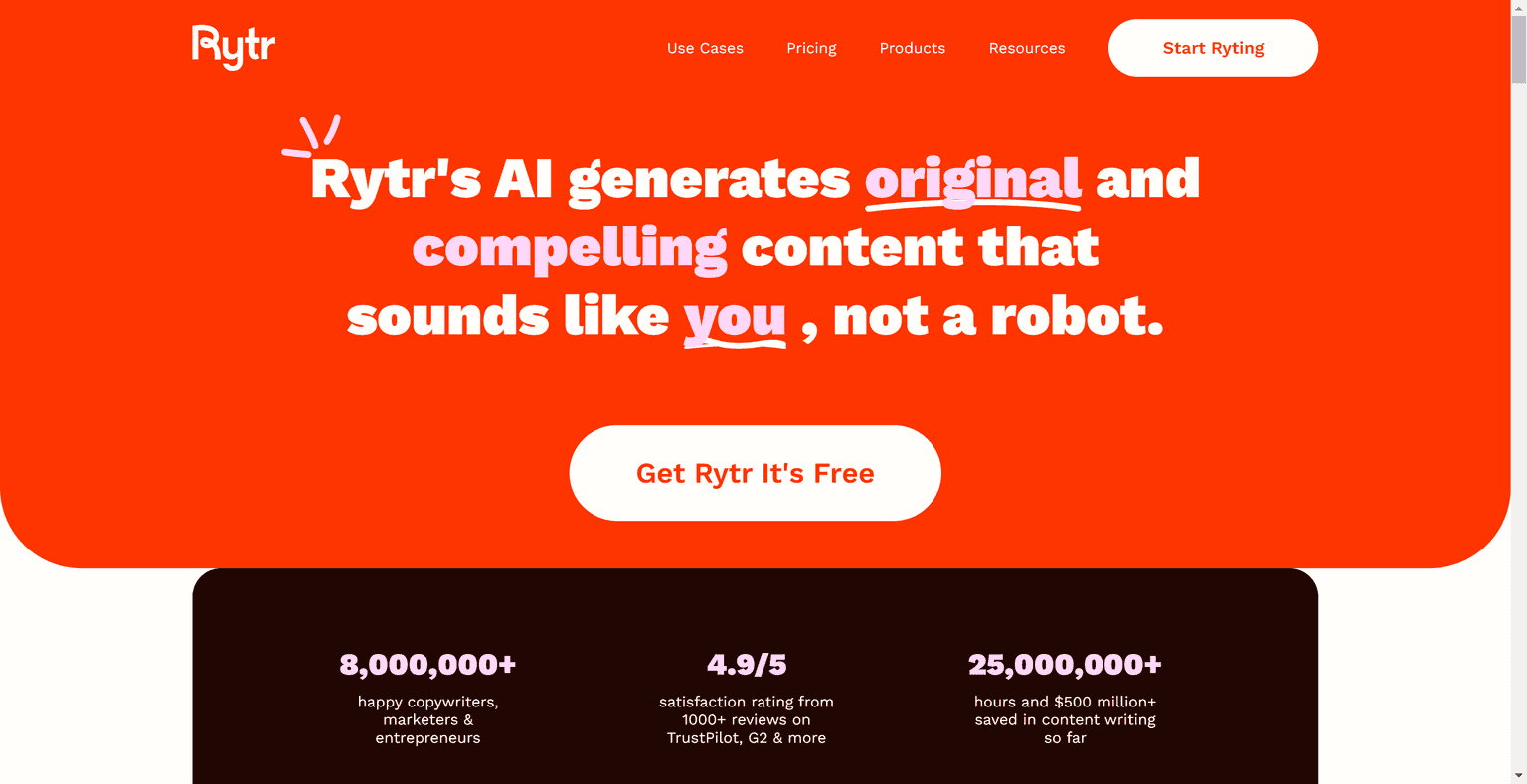 Rytr is an AI writing assistant that helps you create high-quality content in seconds, at a low cost!