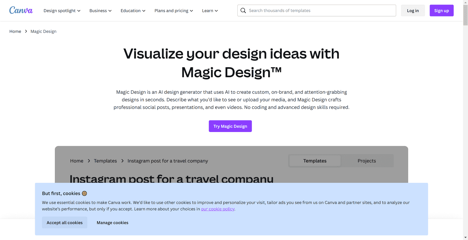 AI design tool launched by Canva, an online design tool