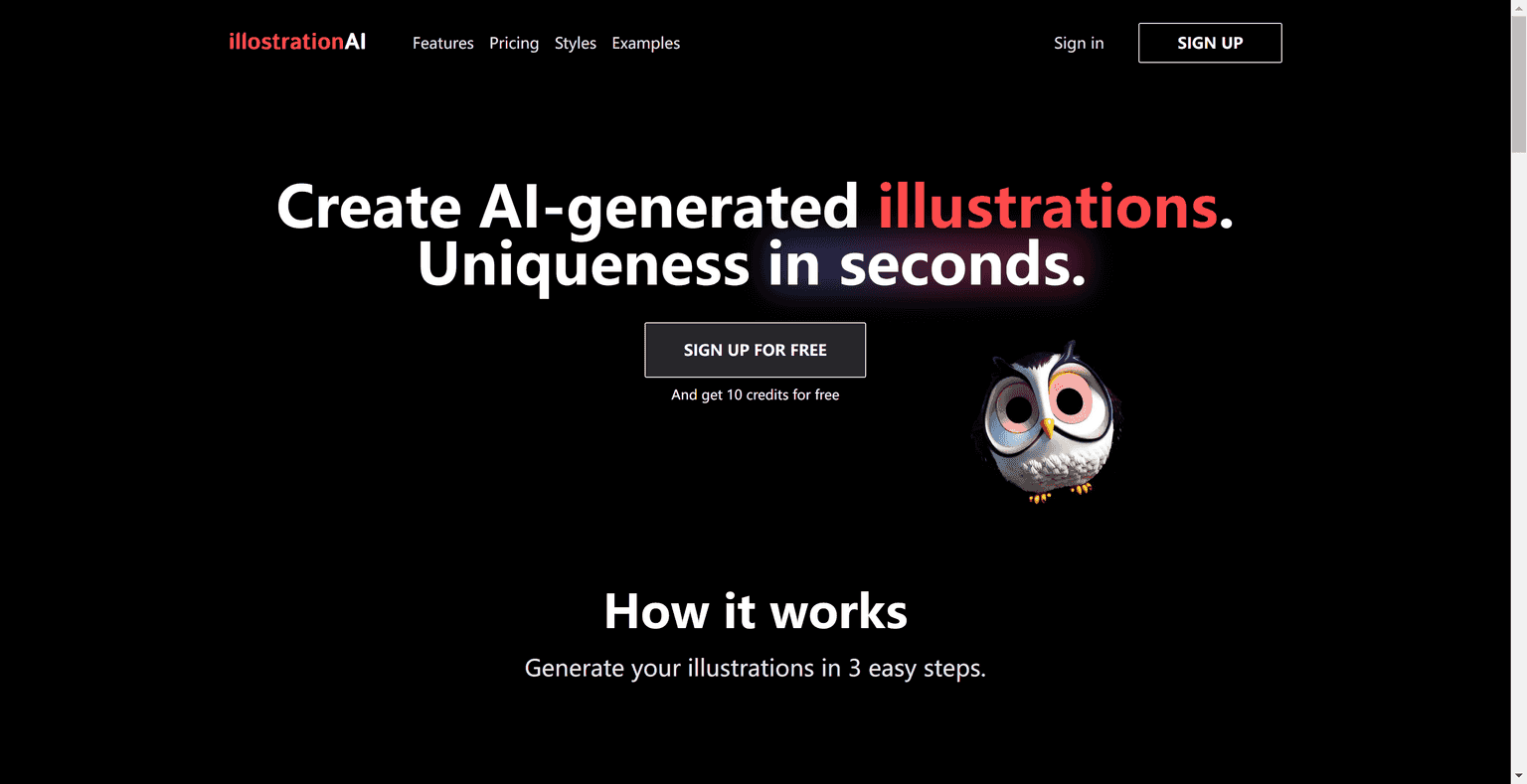 AI illustration generation, including lowpoly, 3D, vector, logo, pixel art, Pixar style, etc.