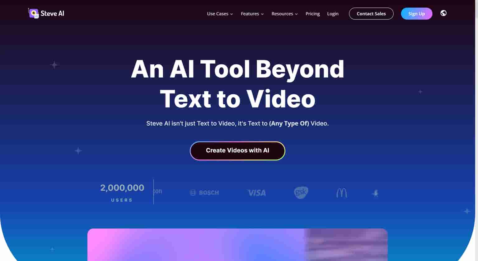 Steve.AI is an online video production software that helps anyone create videos and animations in seconds.