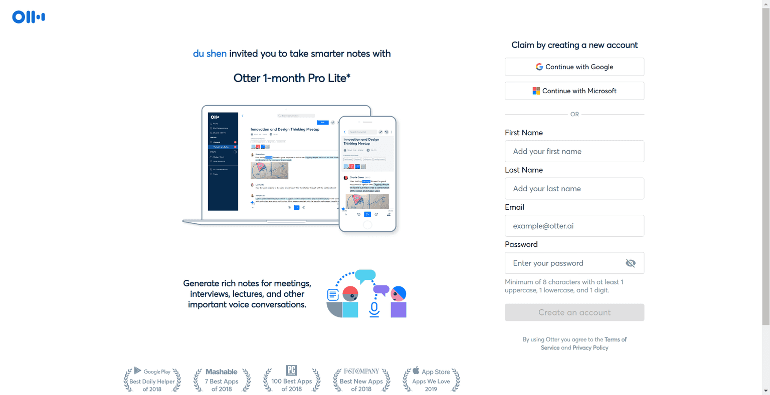 Write meeting records using AI, with features including real-time transcription, recording, automatic slide capture, and automatic meeting summaries.