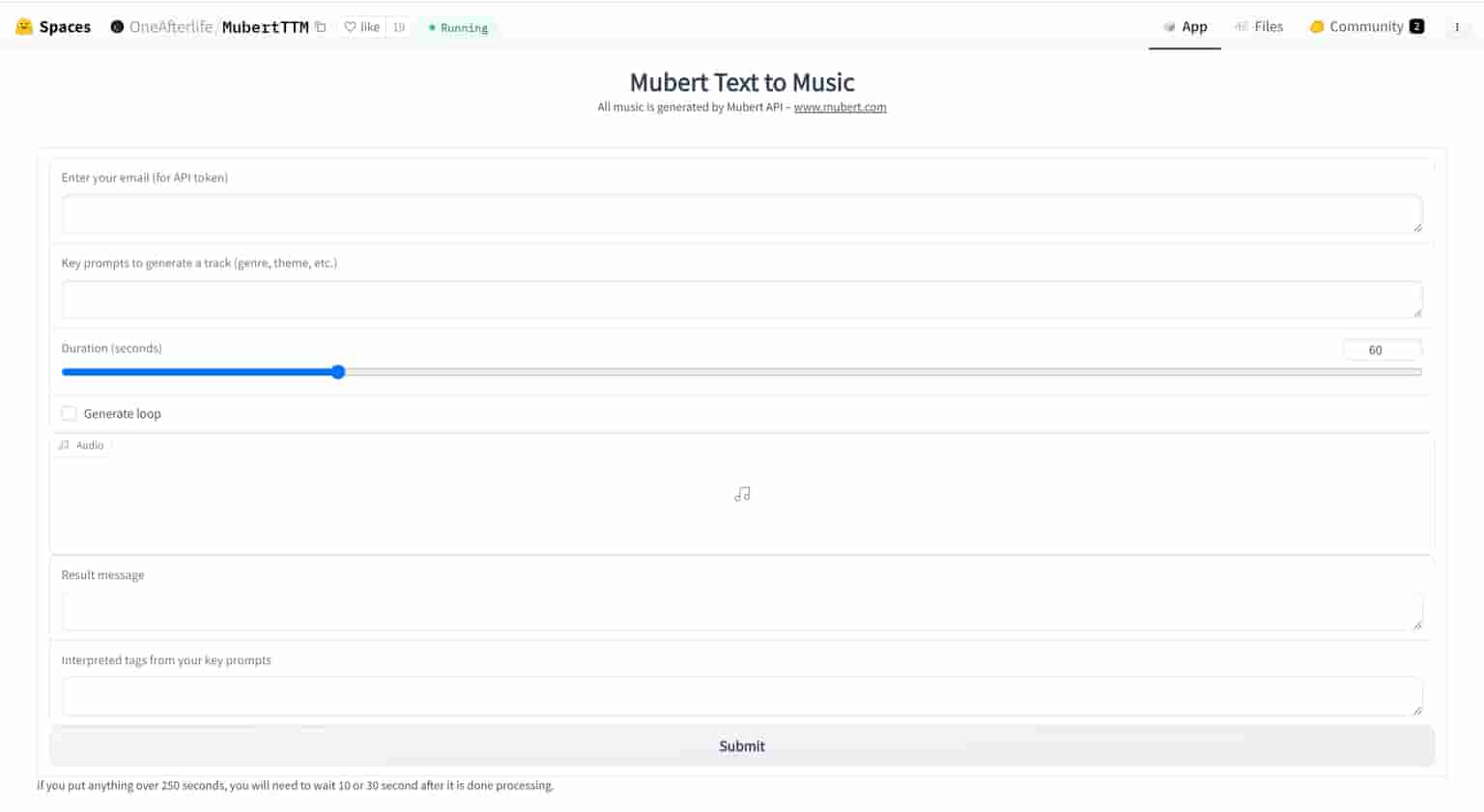 Generate music from text, using the popular T2M model on the market, making it easy for everyone to find some musical inspiration!