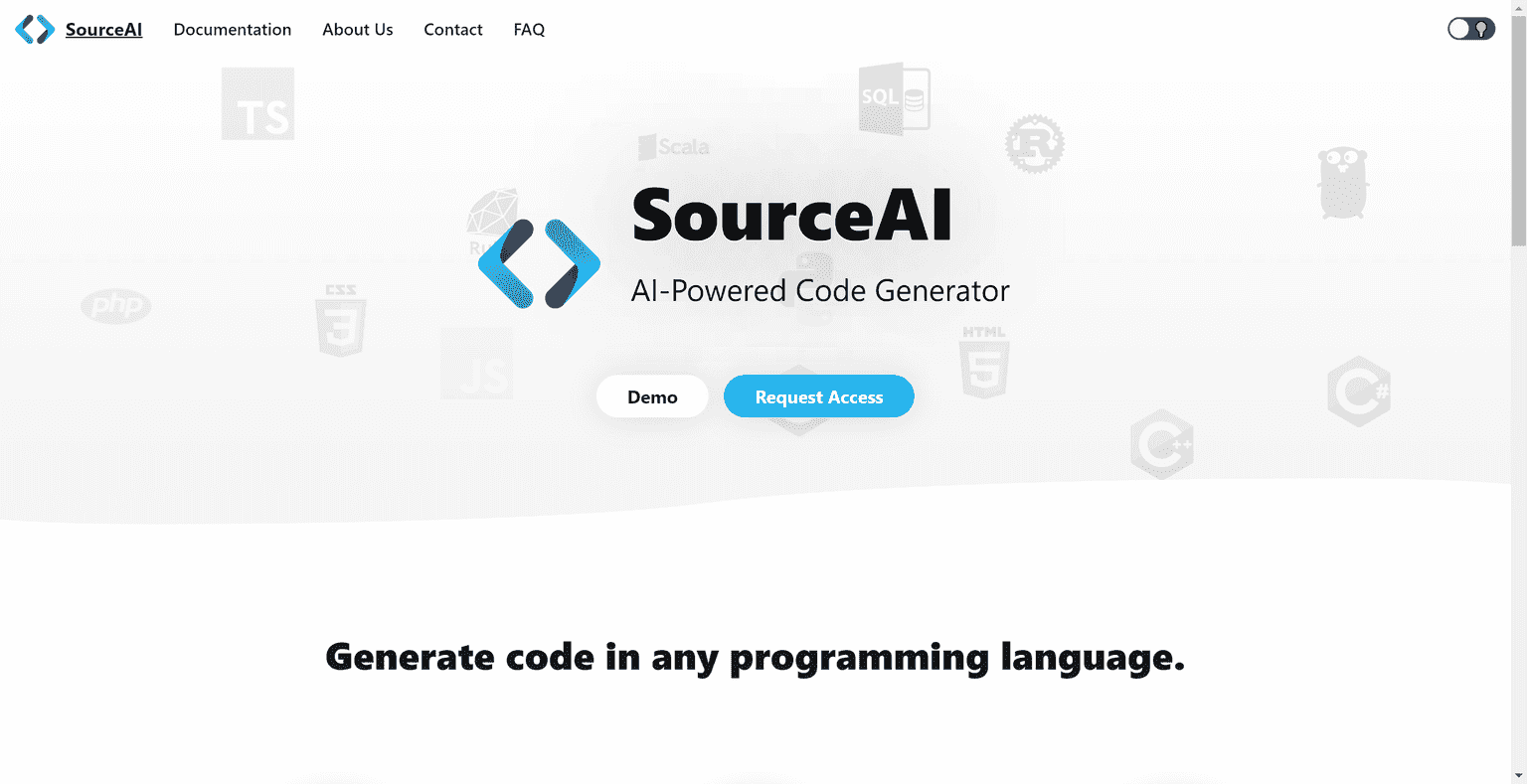 SourceAI is an AI-driven tool that can generate code in any programming language from any human language description. It can also simplify, find errors, fix them, and debug your code.