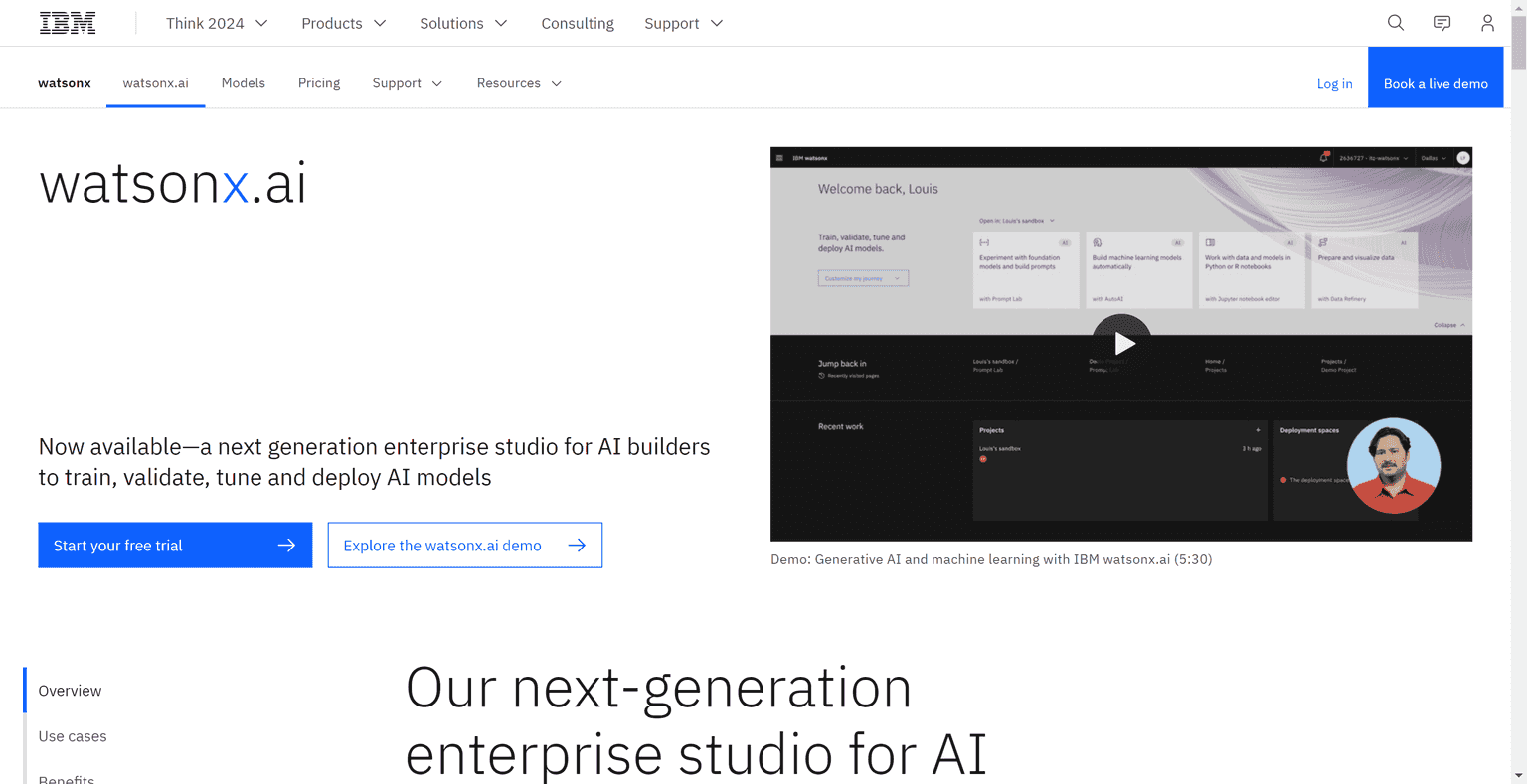 Enterprise-level generative AI and machine learning platform launched by IBM