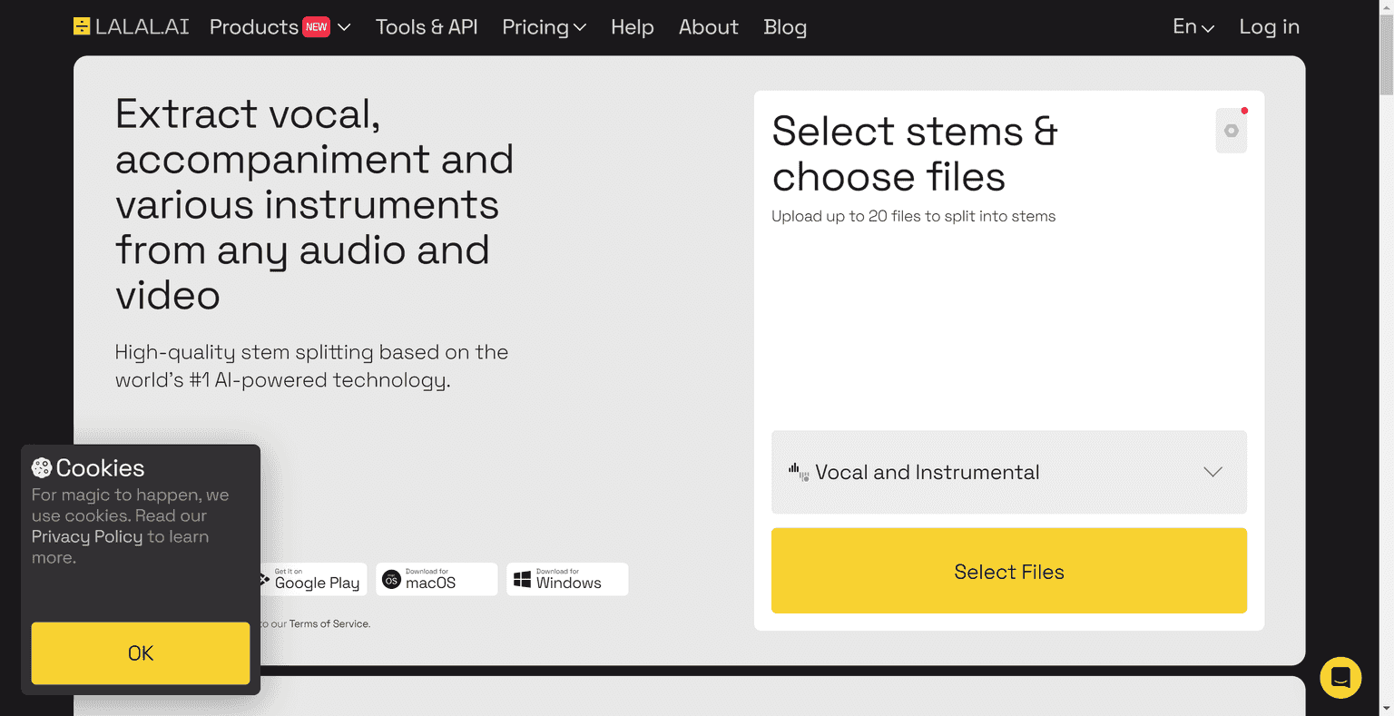 Quickly and accurately segment vocal and instrumental tracks using AI. Upload any audio file and receive high-quality extracted tracks in seconds.