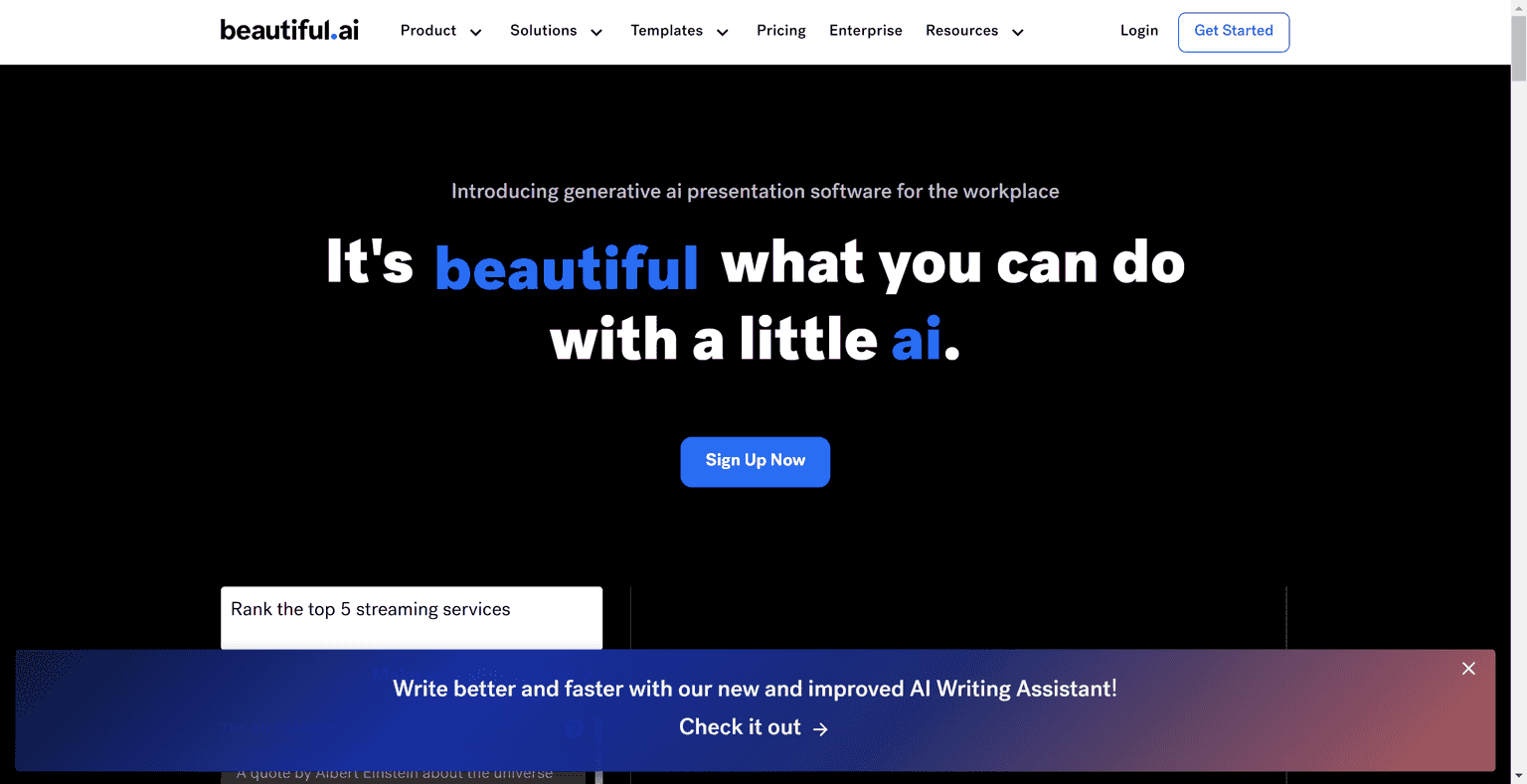 Generate beautiful PPTs using AI