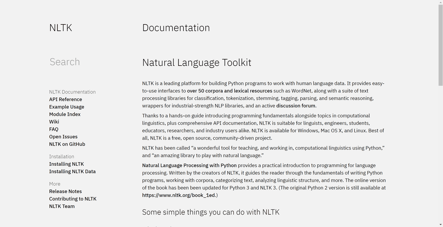 Python natural language processing toolkit