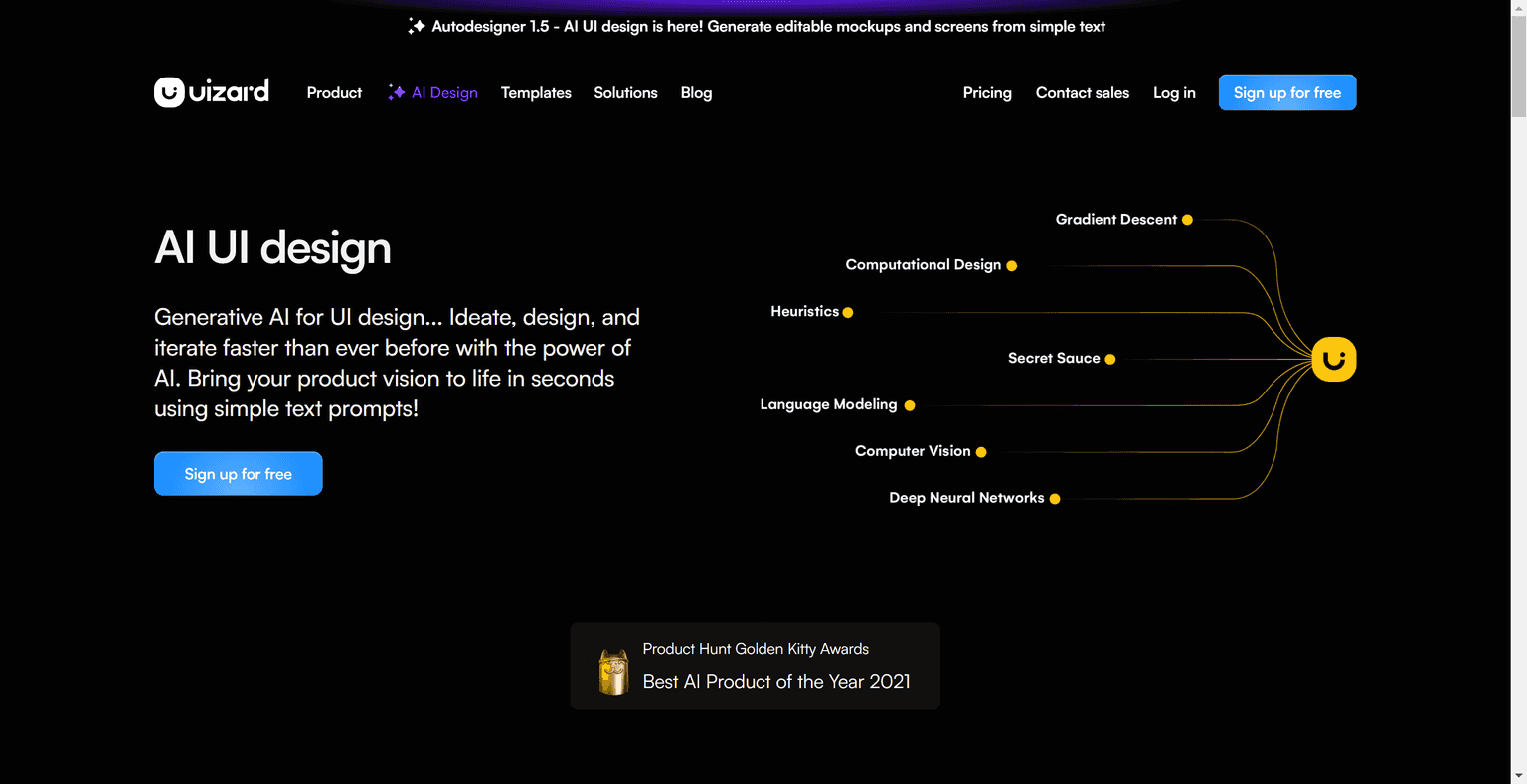 AI web, app, and UI design