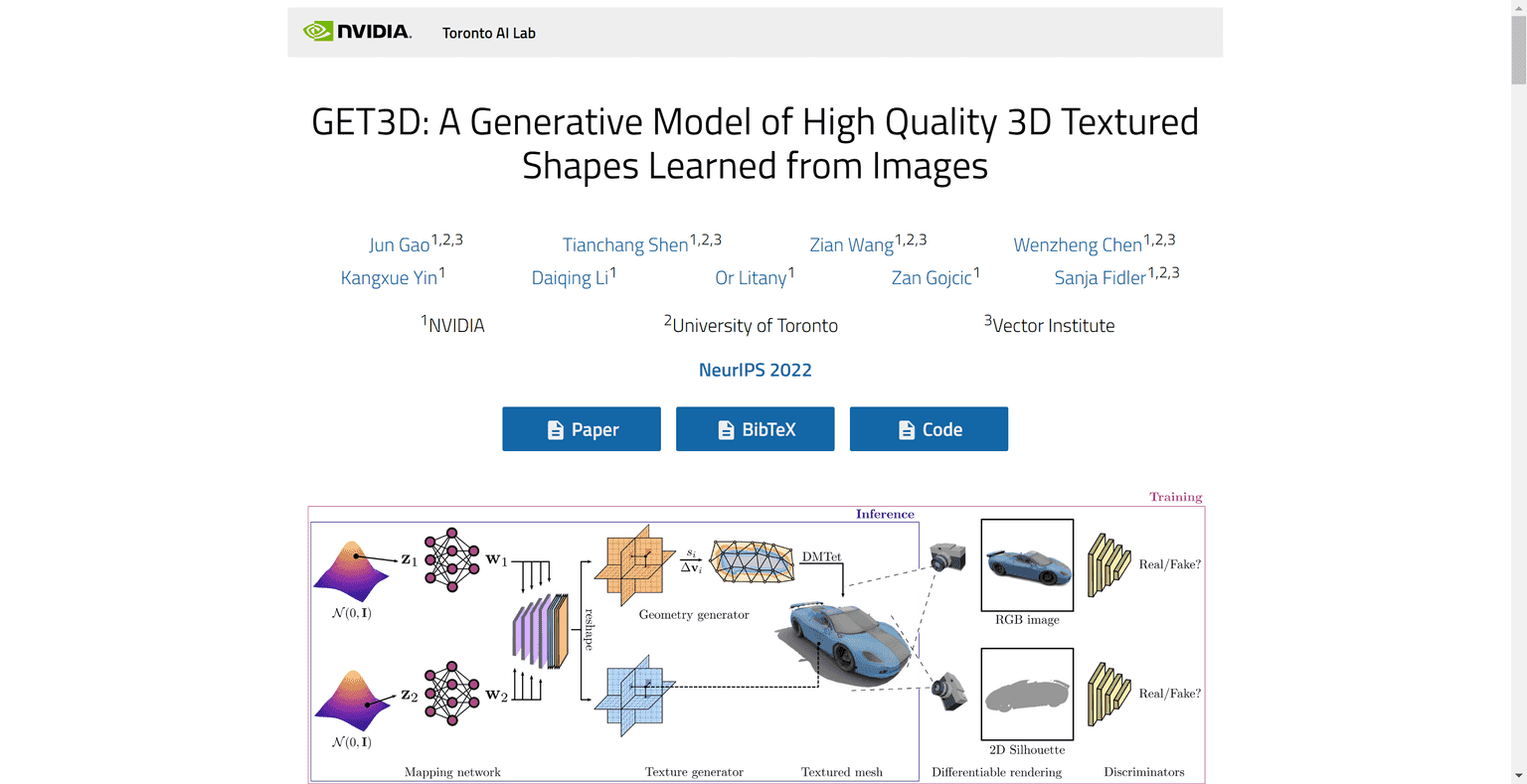 High-quality 3D texture generation model produced by NVIDIA Toronto Artificial Intelligence Lab