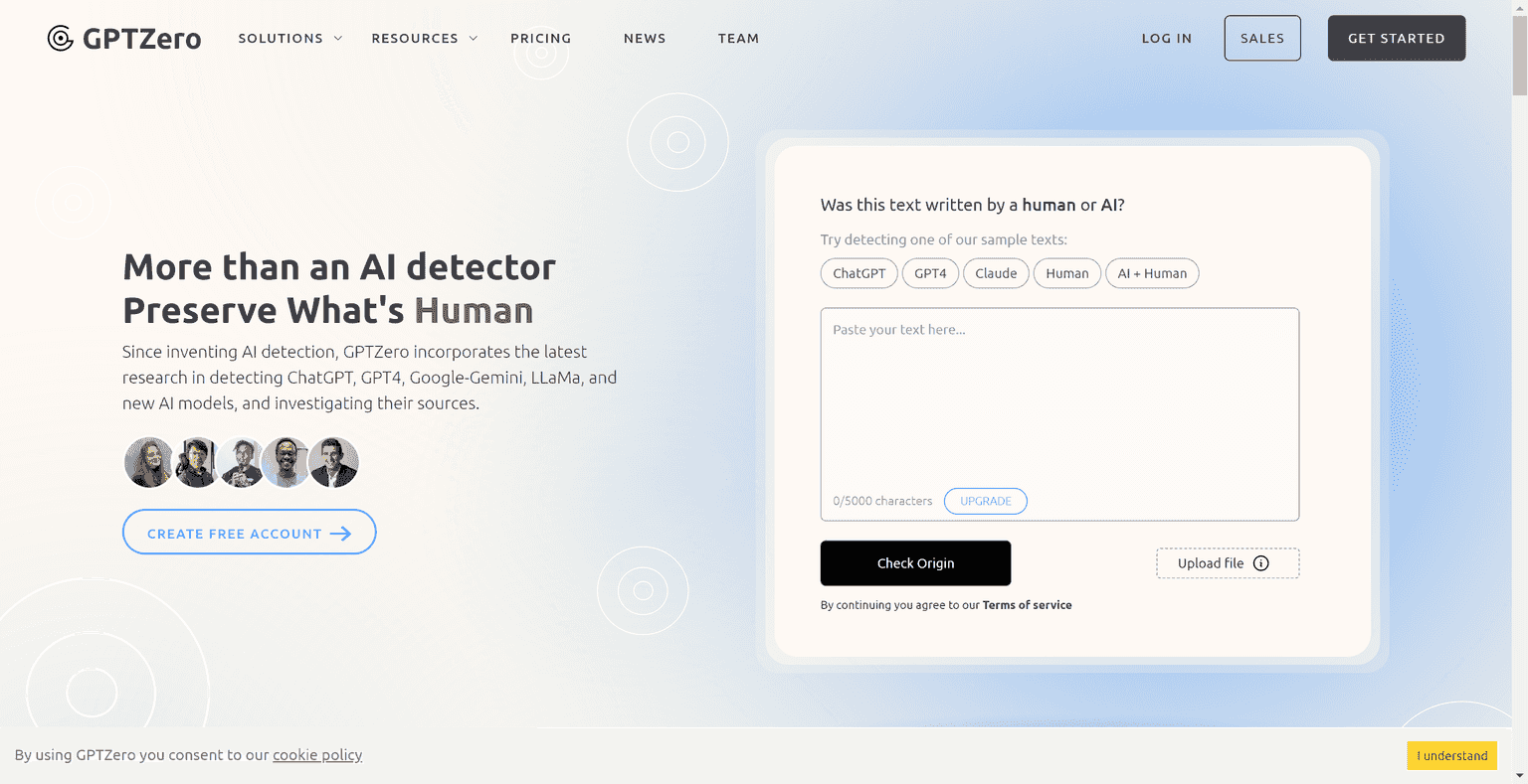 Free AI content detection tool