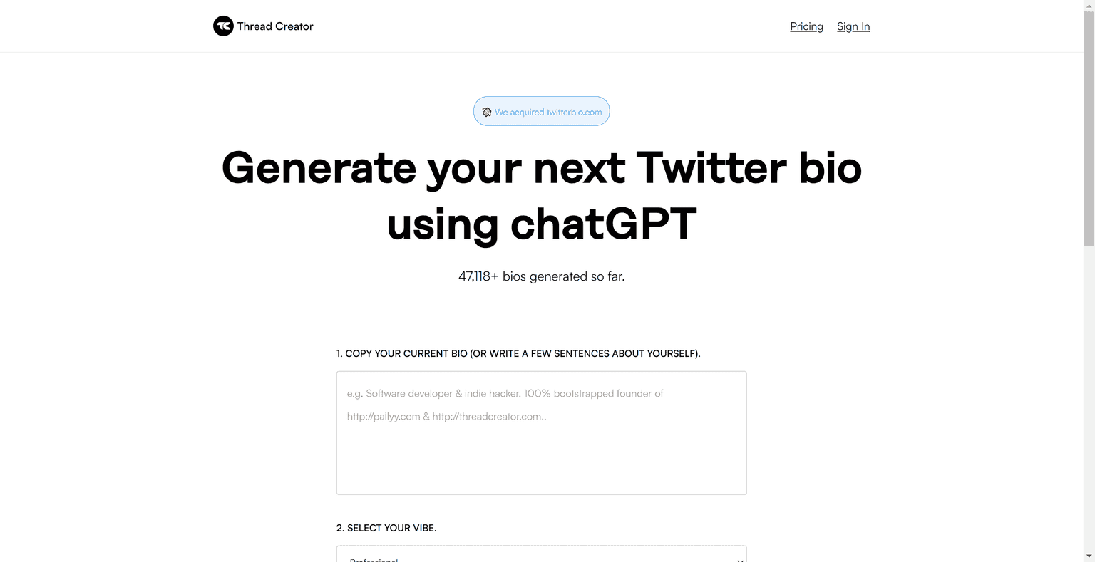 Use ChatGPT to generate your next Twitter bio