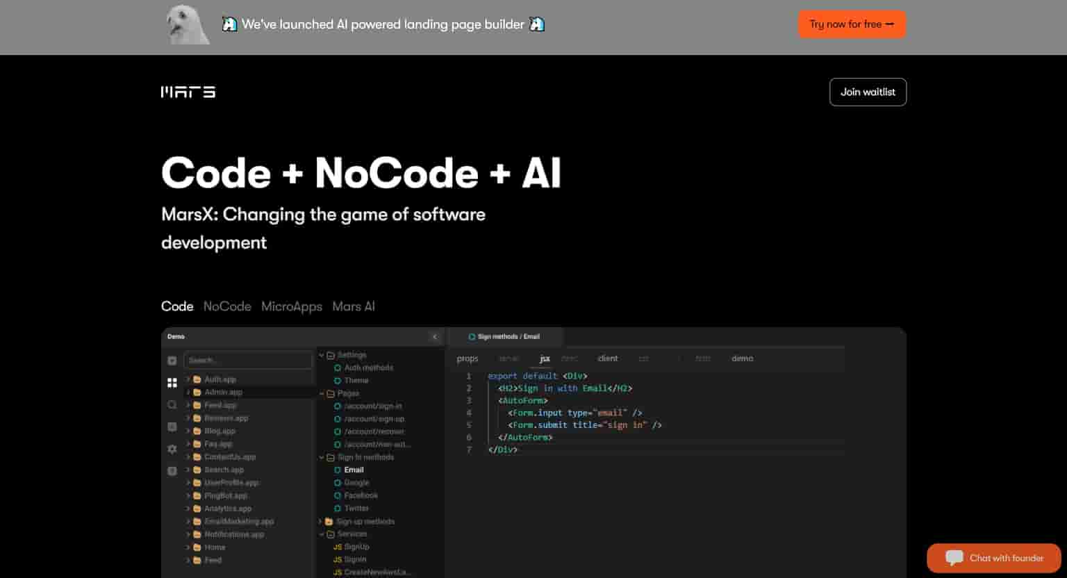 AI no-code software development